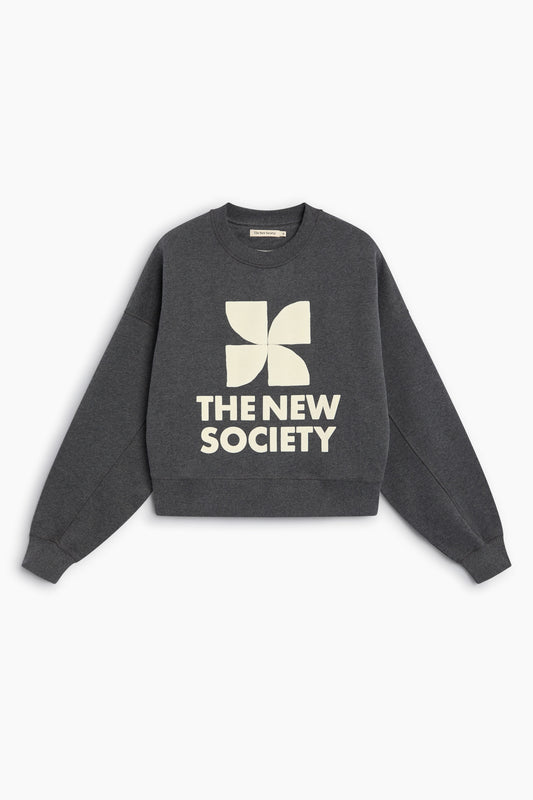 The New Society - TNS Logo Sweatshirt | Dark Grey Melange