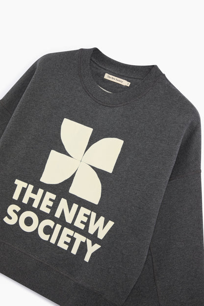 The New Society - TNS Logo Sweatshirt | Dark Grey Melange