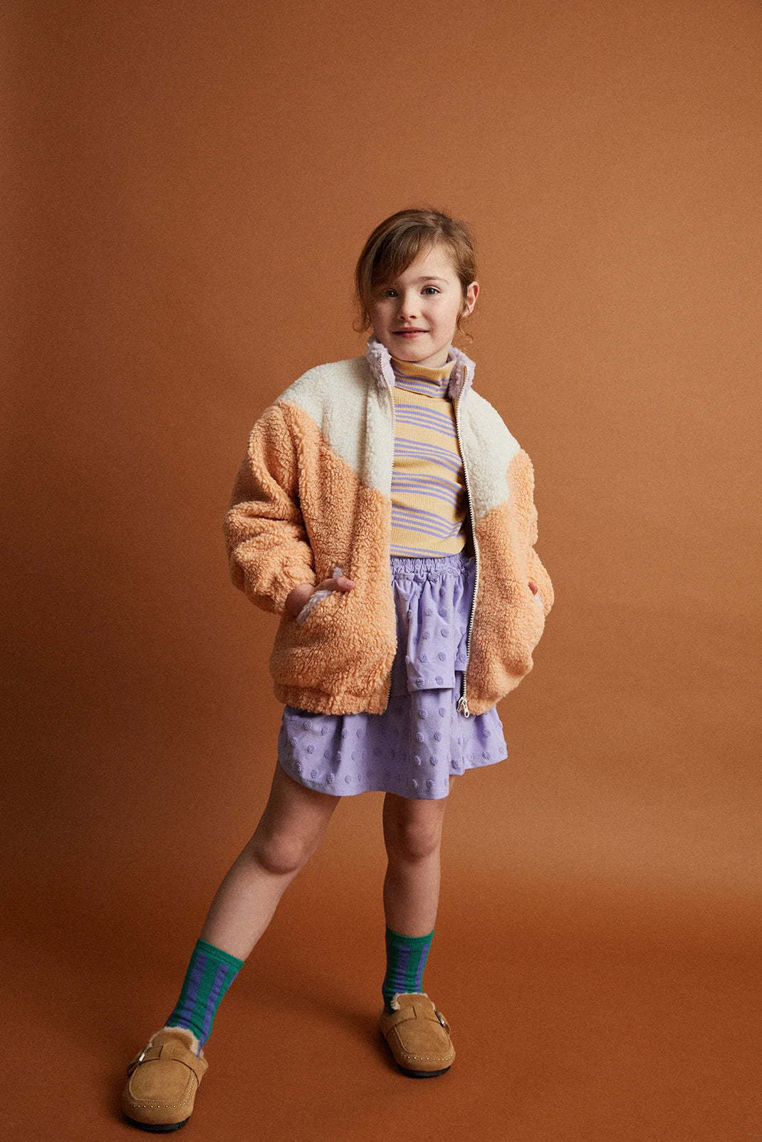 Sproet & Sprout - Teddy Jacket Colourblock | Sand