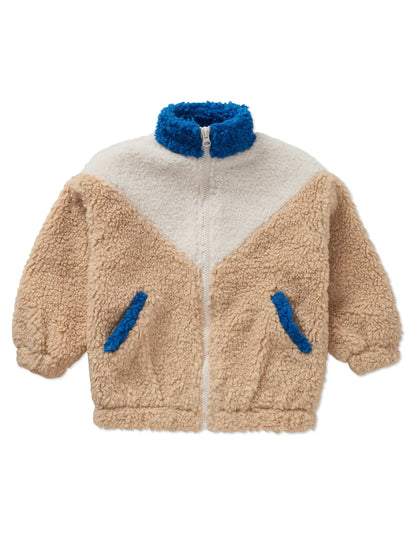 Sproet & Sprout - Teddy Jacket Colourblock Blue | Sand