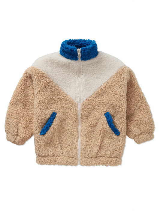 Sproet & Sprout - Teddy Jacket Colourblock Blue | Sand