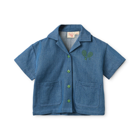 Flöss - Victor Shirt Mid Blue voor Baby’s en Jongens