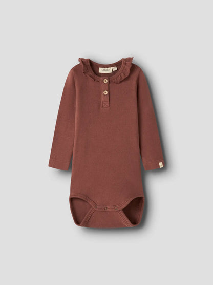 Lil' Atelier - Thoro Hou Romper met Kraag | Mahogany