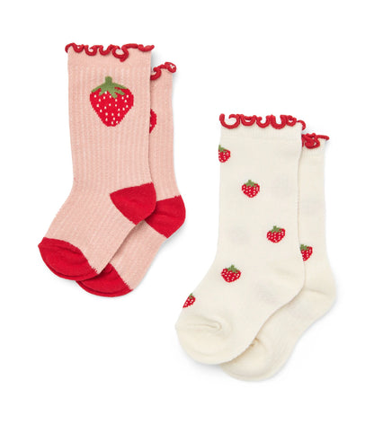 Flöss - Vigga Socks 2-Pack Pointelle Berry
