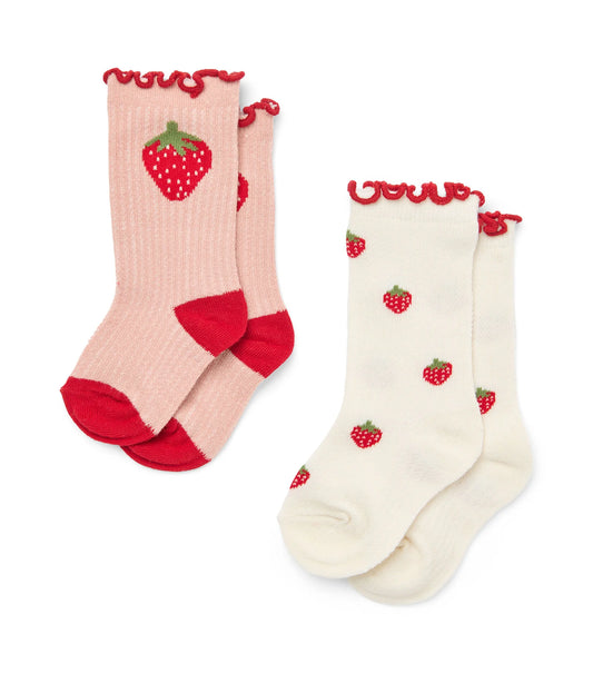 Flöss - Vigga Socks 2-Pack Pointelle Berry