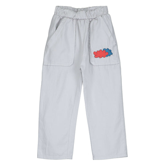 Lötiekids casual grijse broek met wolken