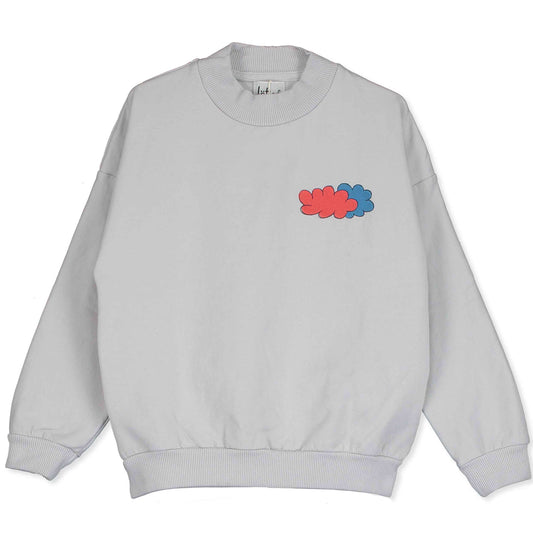 Lötiekids Sweatshirt kleine wolken grijs