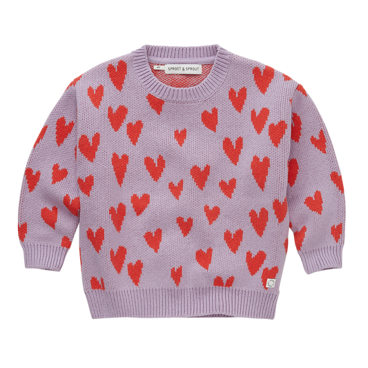 Sproet & Sprout - Sweater intarsia hearts