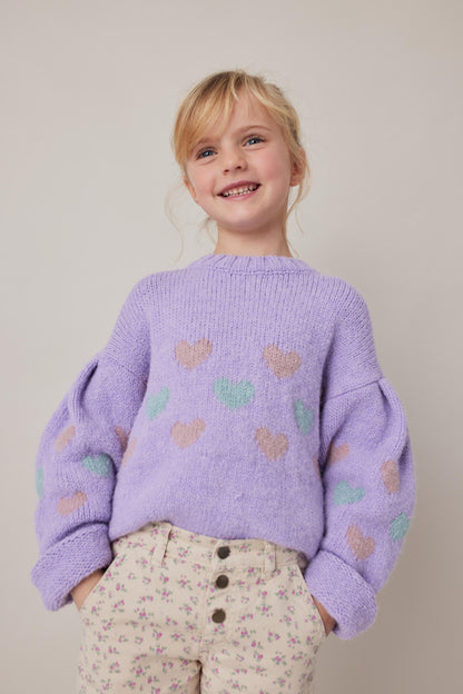 Tocoto Vintage Meisje Sweatshirt Hearts lilac