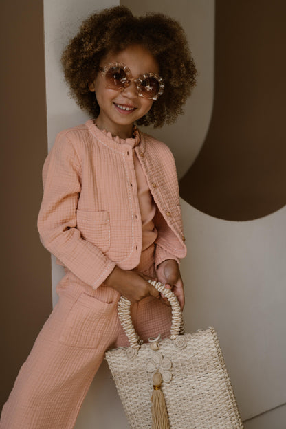 Navy Natural – Ruffle Top Pink Sand