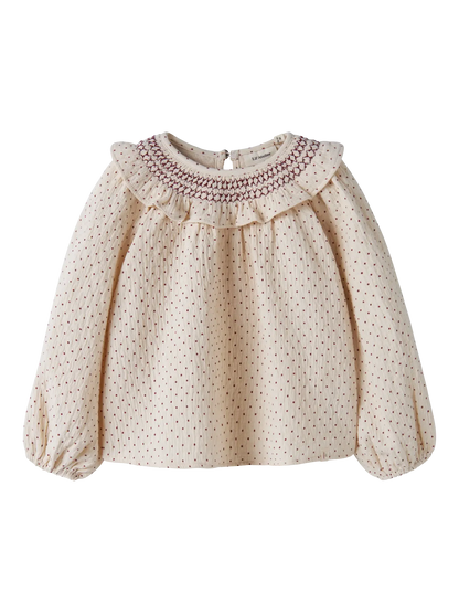 Lil’ Atelier -  Roa Blouse | Turtledove Biking Red