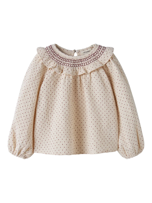 Lil’ Atelier -  Roa Blouse | Turtledove Biking Red