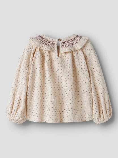 Lil’ Atelier -  Roa Blouse | Turtledove Biking Red