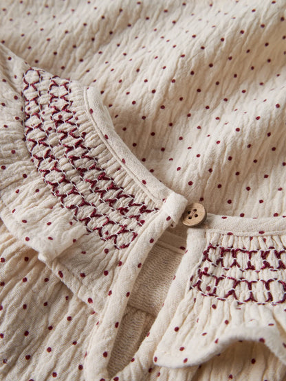 Lil’ Atelier -  Roa Blouse | Turtledove Biking Red