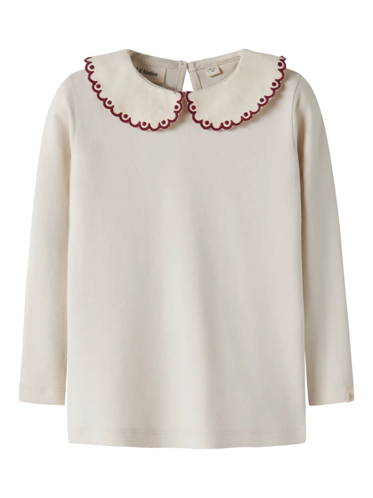 Lil’ Atelier -  Fundo Lia LS Slim Top | Turtledove / Biking Red