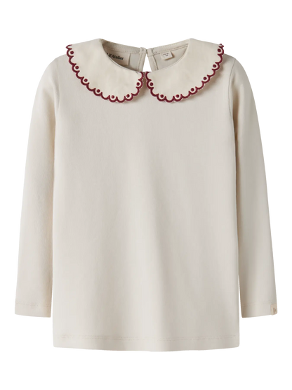 Lil’ Atelier -  Fundo Lia LS Slim Top | Turtledove / Biking Red