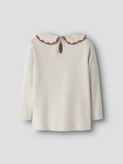 Lil’ Atelier -  Fundo Lia LS Slim Top | Turtledove / Biking Red