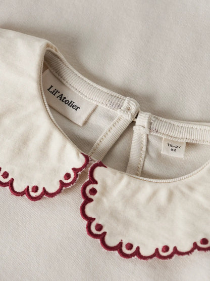 Lil’ Atelier -  Fundo Lia LS Slim Top | Turtledove / Biking Red