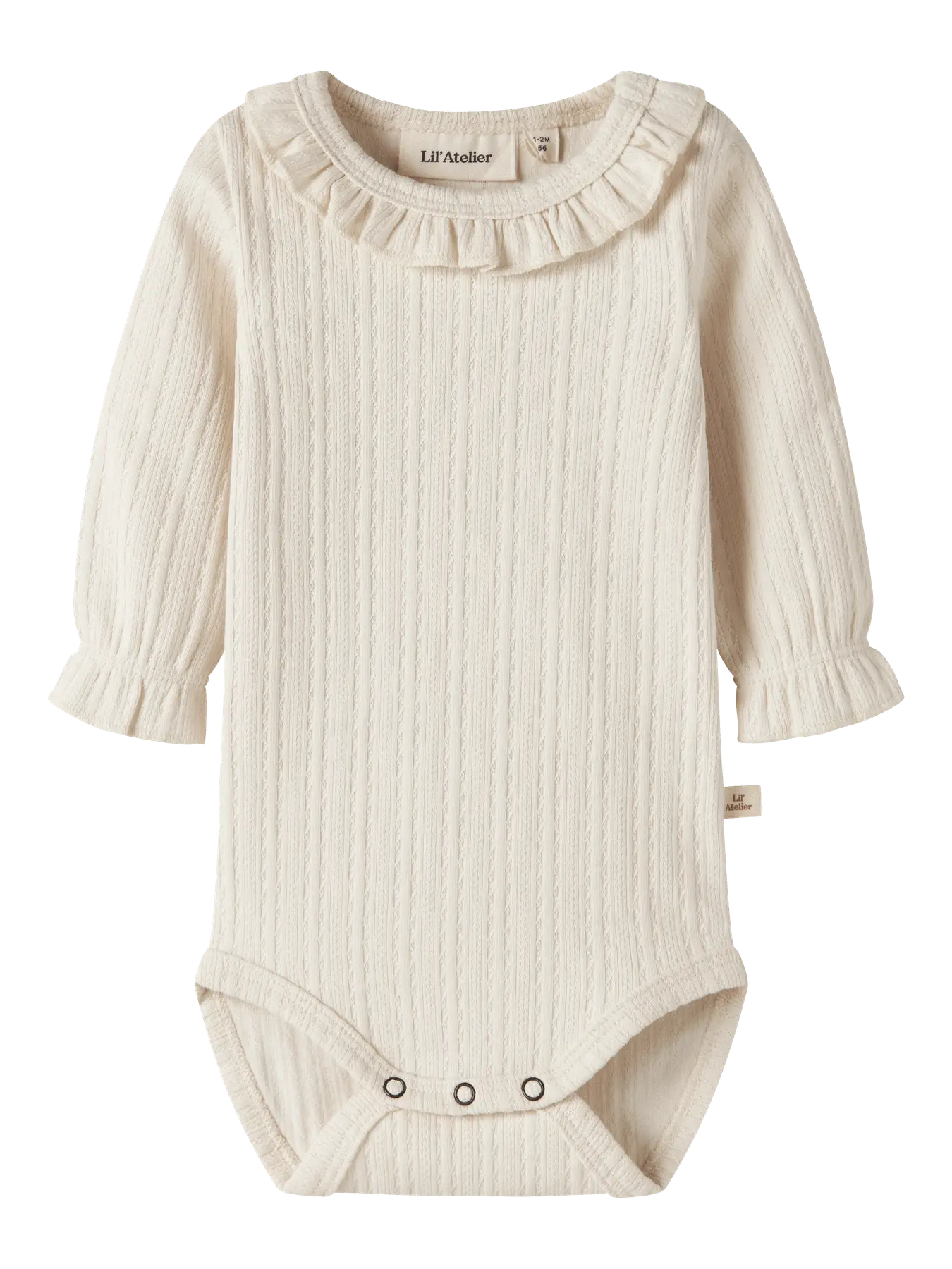 Lil' Atelier - Ribgebreide Romper met Ruches | Turtledove