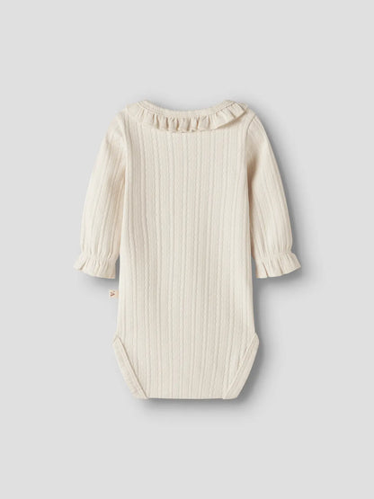 Lil' Atelier - Ribgebreide Romper met Ruches | Turtledove