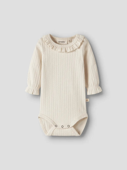 Lil' Atelier - Ribgebreide Romper met Ruches | Turtledove