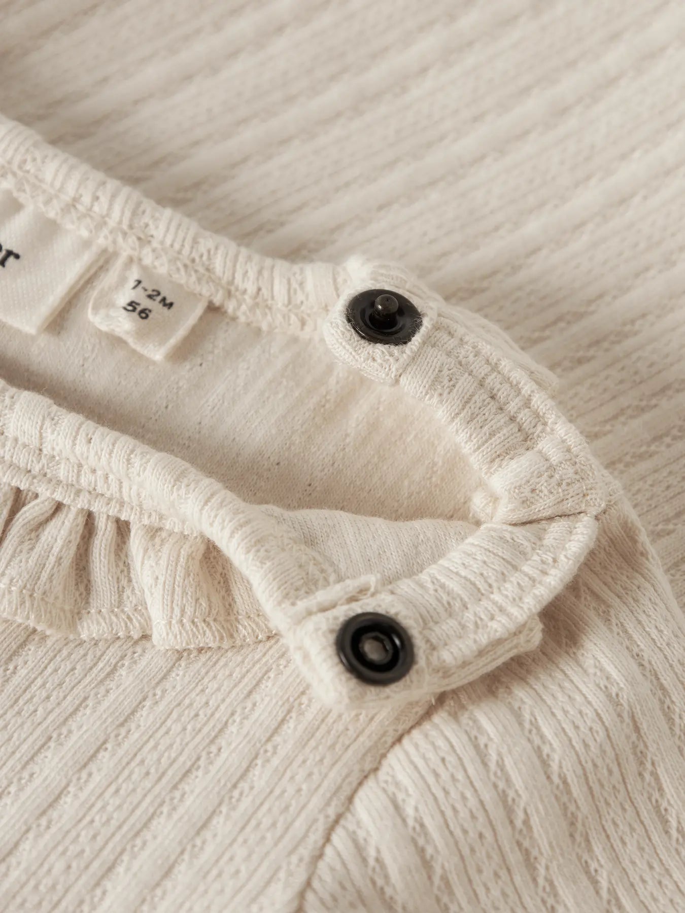 Lil' Atelier - Ribgebreide Romper met Ruches | Turtledove