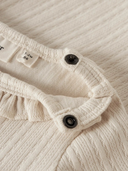 Lil' Atelier - Ribgebreide Romper met Ruches | Turtledove