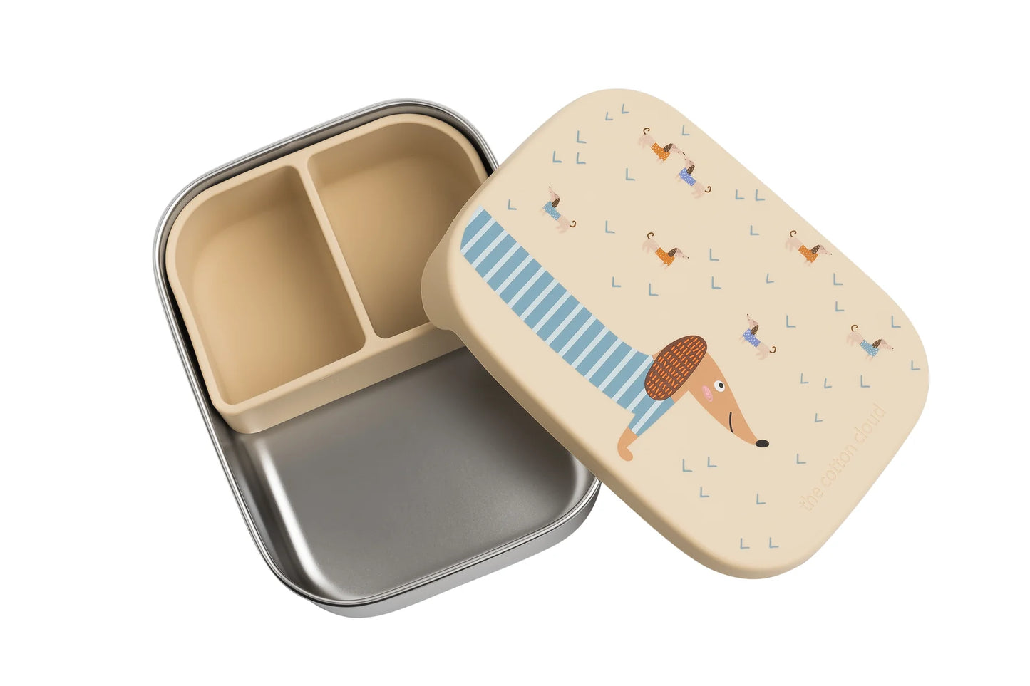 Cotton Cloud - roestvrijstalen lunchbox met uitneembare compartimenten Teckel