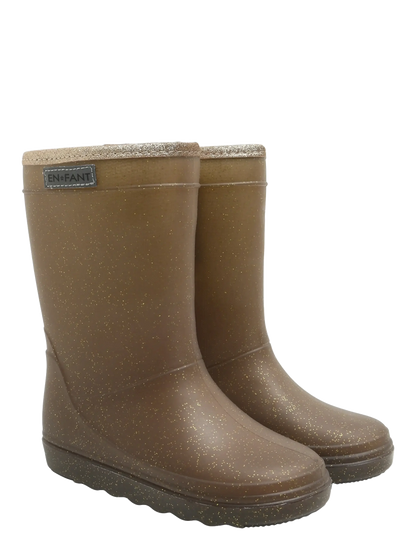 En Fant - Thermoboot Glitter – Coffee Bean | Comfortabele & Waterdichte Kinder Regenlaarzen