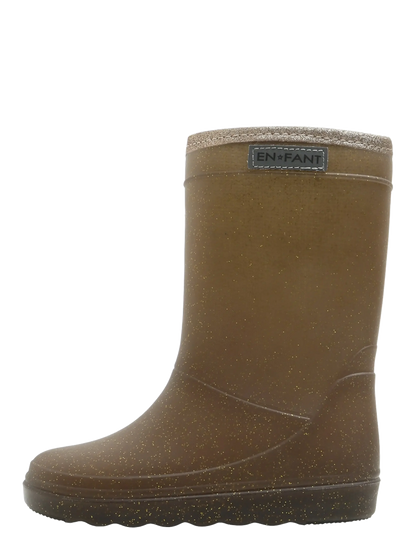 En Fant - Thermoboot Glitter – Coffee Bean | Comfortabele & Waterdichte Kinder Regenlaarzen