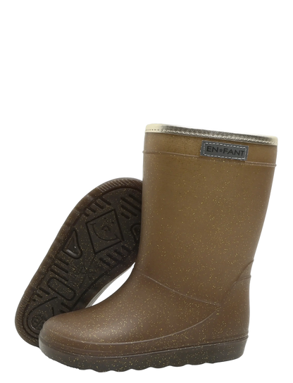 En Fant - Thermoboot Glitter – Coffee Bean | Comfortabele & Waterdichte Kinder Regenlaarzen