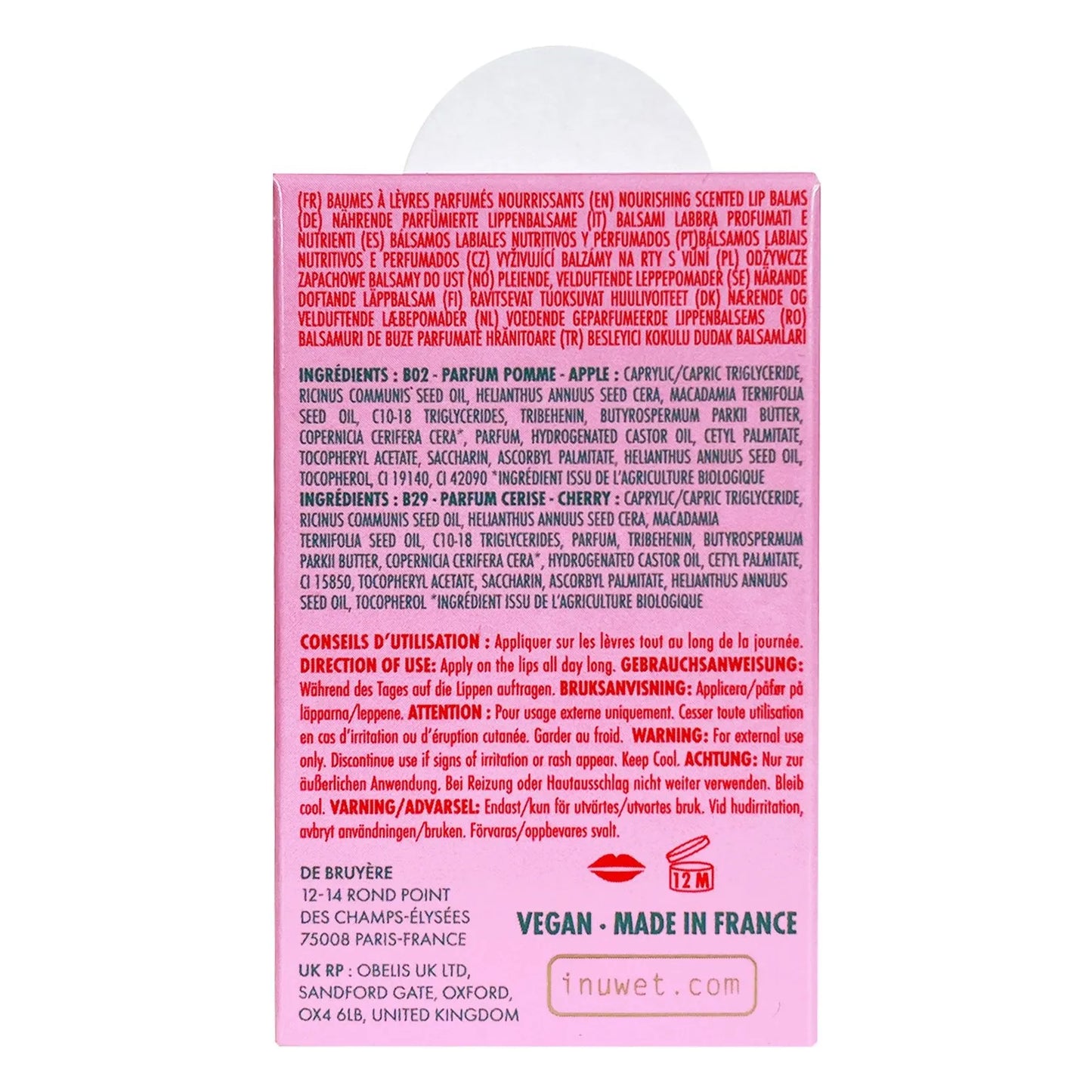 Inuwet - Star Sequin Lip Balms Set van 2 Apple Cherry