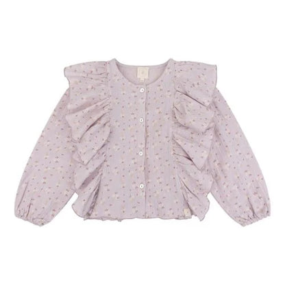 Navy Natural - Miley blouse flower rose mousseline