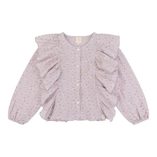 Navy Natural - Miley blouse flower rose mousseline