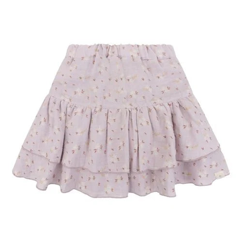 Navy Natural - Keet skirt flower rose mousseline Rok