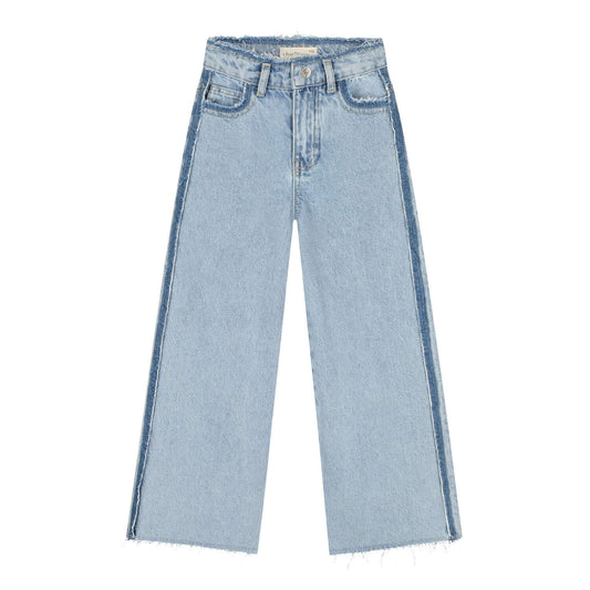 Charlie Petite Isae Contrast Jeans featuring a modern loose fit with contrasting side stripes for girls.