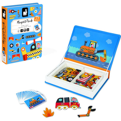 Janod - Magneti'Book Voertuigen | Magnetisch Speelboek