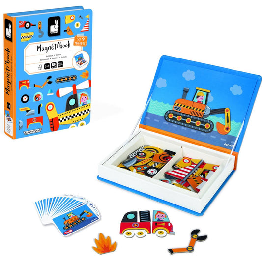 Janod - Magneti'Book Voertuigen | Magnetisch Speelboek
