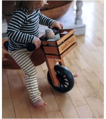 Kinderfeets houten fietskrat