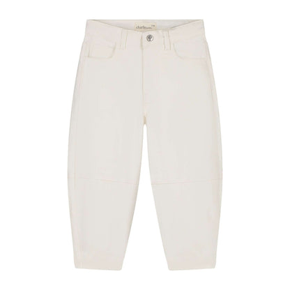 Charlie Petite Lou Jeans in off-white with a relaxed fit for a stylish, casual look.