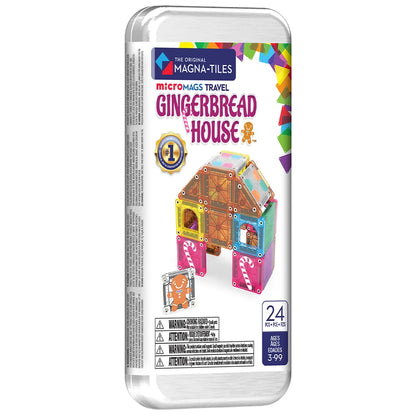 Magna-Tiles – microMAGS Gingerbread House Travel Set | Magnetische Bouwset 24 Stuks
