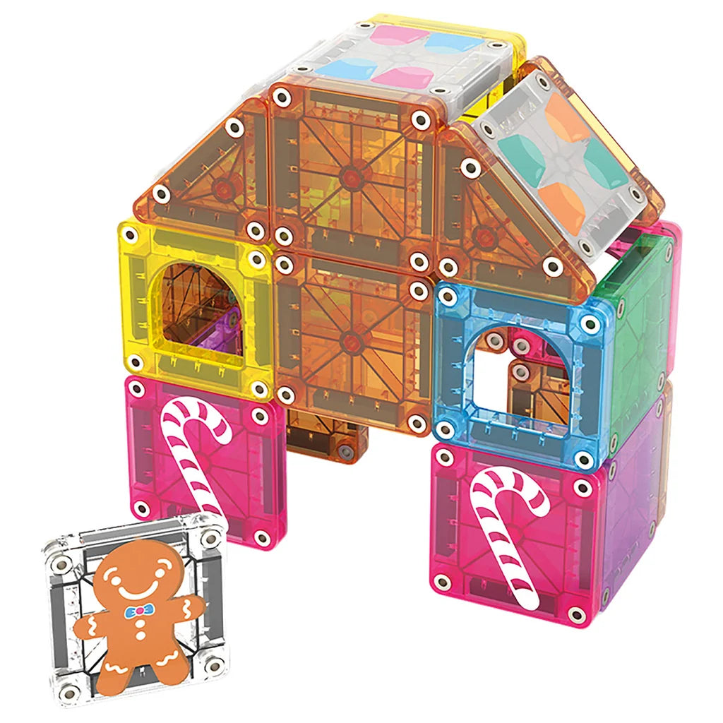Magna-Tiles – microMAGS Gingerbread House Travel Set | Magnetische Bouwset 24 Stuks