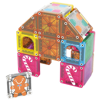 Magna-Tiles – microMAGS Gingerbread House Travel Set | Magnetische Bouwset 24 Stuks