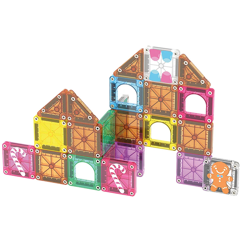 Magna-Tiles – microMAGS Gingerbread House Travel Set | Magnetische Bouwset 24 Stuks