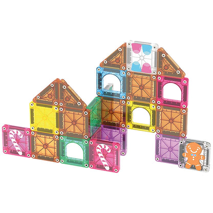 Magna-Tiles – microMAGS Gingerbread House Travel Set | Magnetische Bouwset 24 Stuks