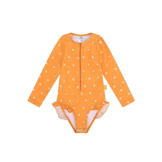 Swim Essentials UV Badpak Meisjes Lange mouwen Oranje Hartjes