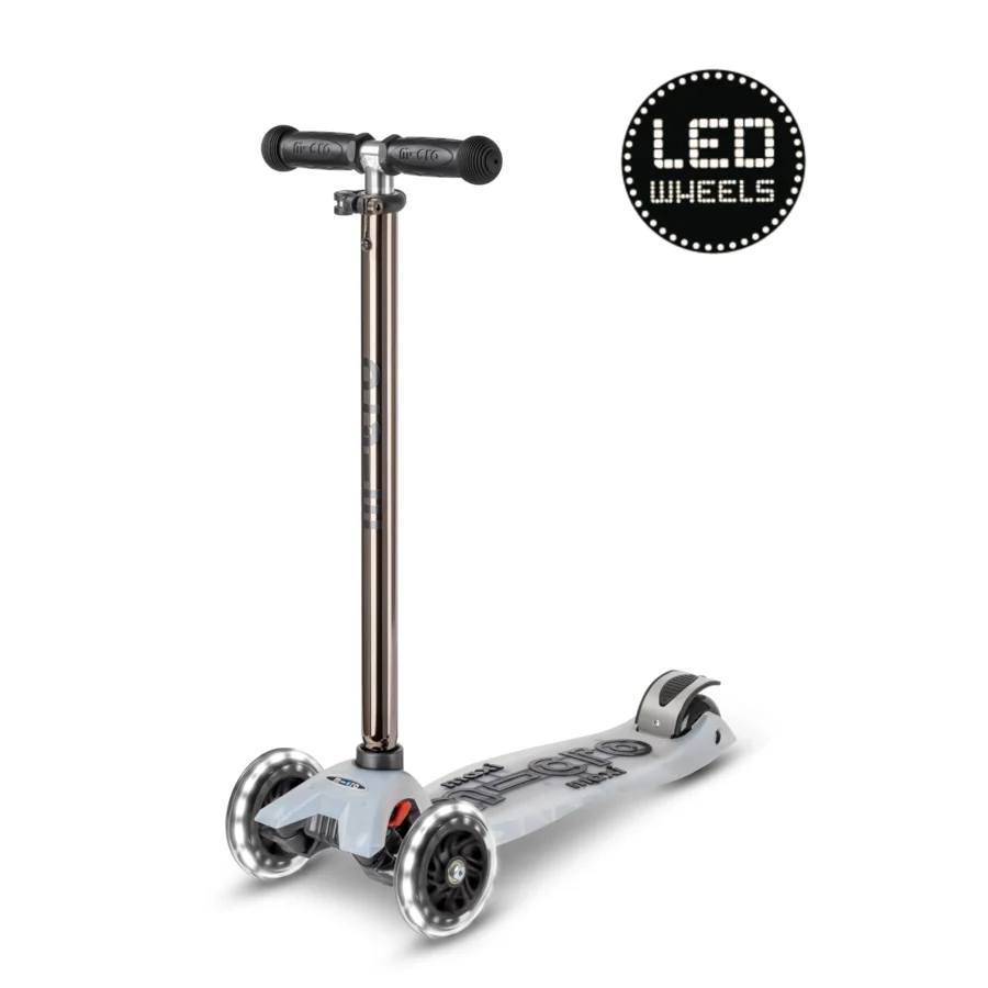 Micro Step - Maxi Micro Step 3-Wiel Kinderstep Deluxe Flux LED Nechrome Zwart