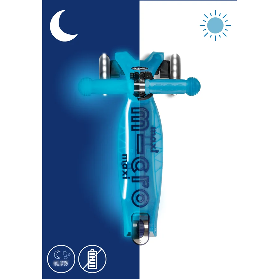 Micro Step - Maxi Micro Step 3-Wiel Kinderstep Deluxe Glow LED Plus – Crystal Blue
