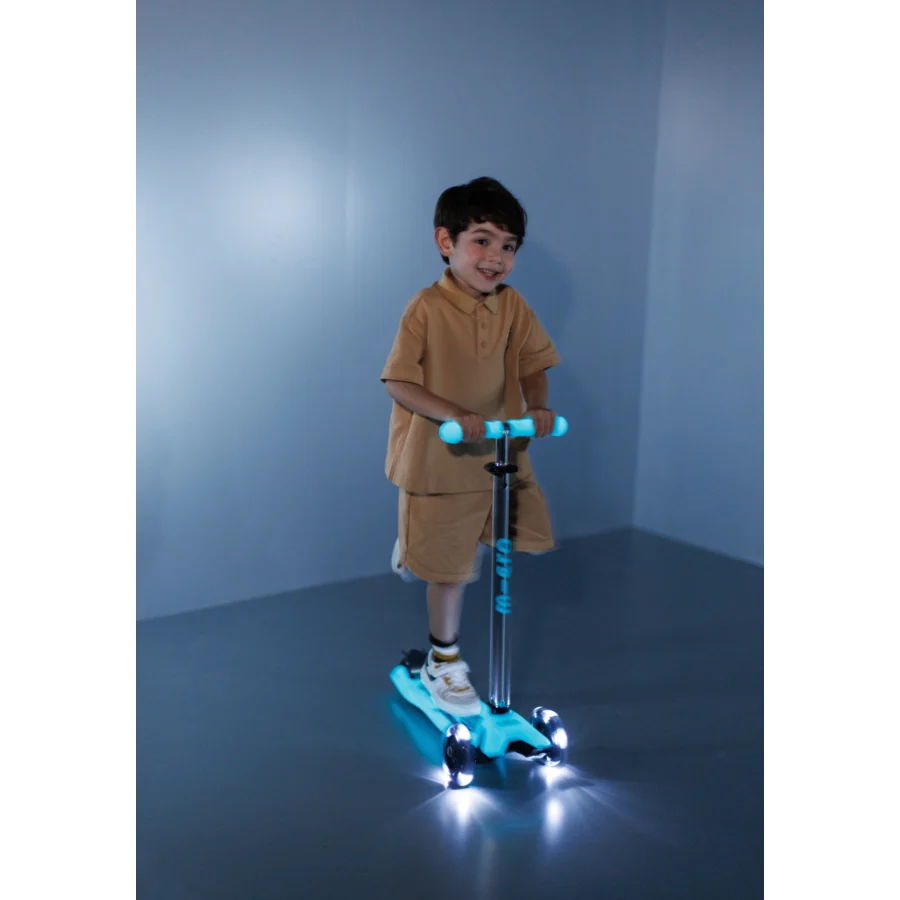 Micro Step - Maxi Micro Step 3-Wiel Kinderstep Deluxe Glow LED Plus – Crystal Blue