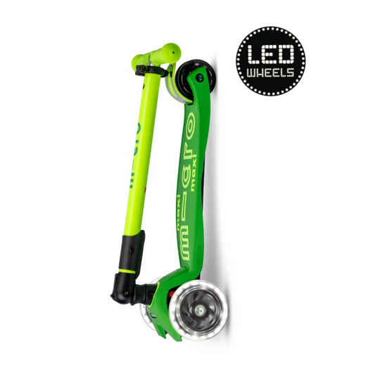 Micro Step - Maxi Micro Deluxe Inklapbaar LED – Geel Groen Neon 3-Wiel Kinderstep